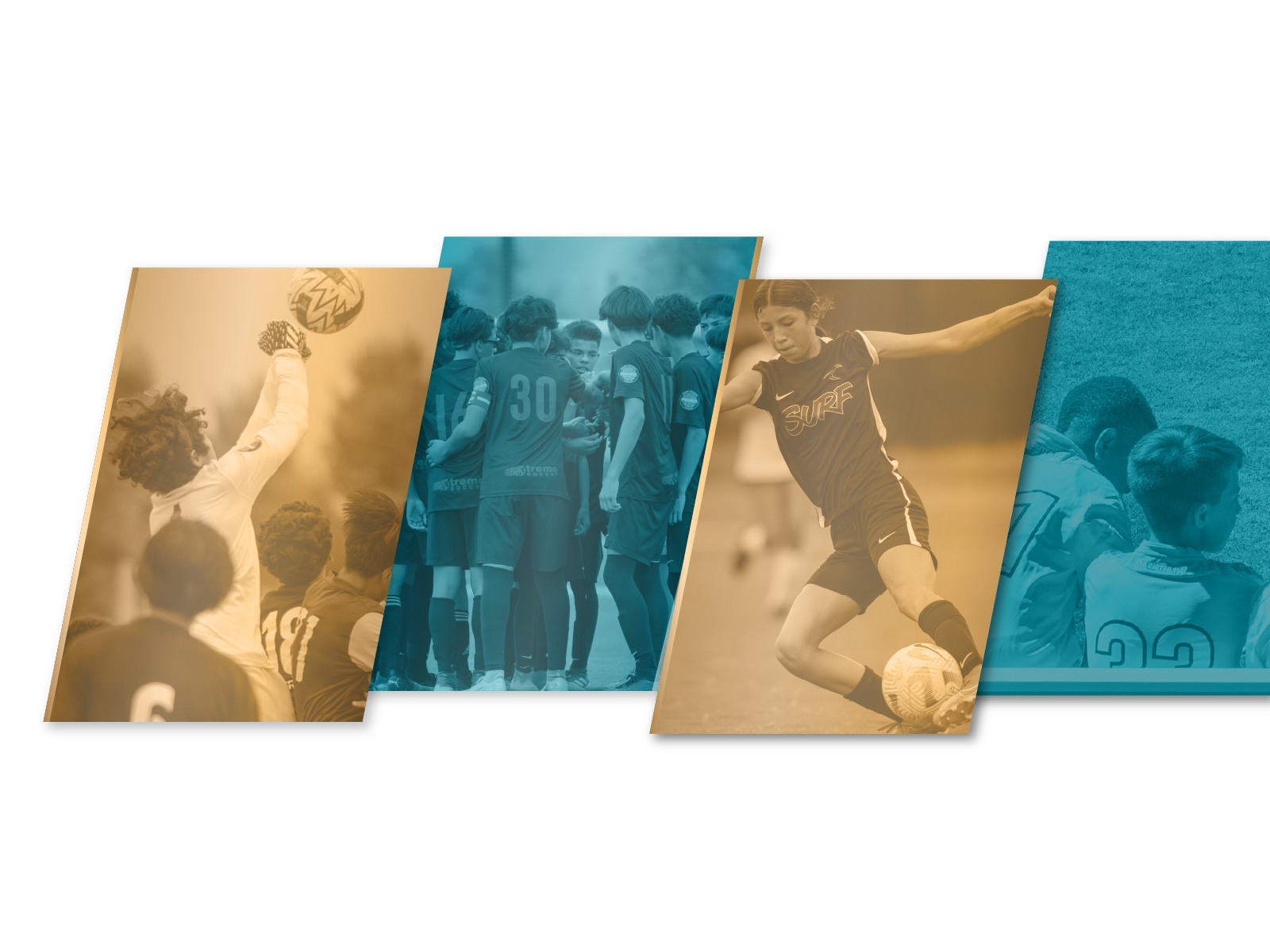 4 pictures of soccer players