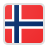 Flag of Norway with a red background and a blue cross outlined in white.