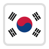 Flag of South Korea with a red and blue yin-yang symbol in the center and four black trigrams around it.