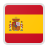 Flag of Spain with red and yellow horizontal stripes and the national coat of arms on the left side.