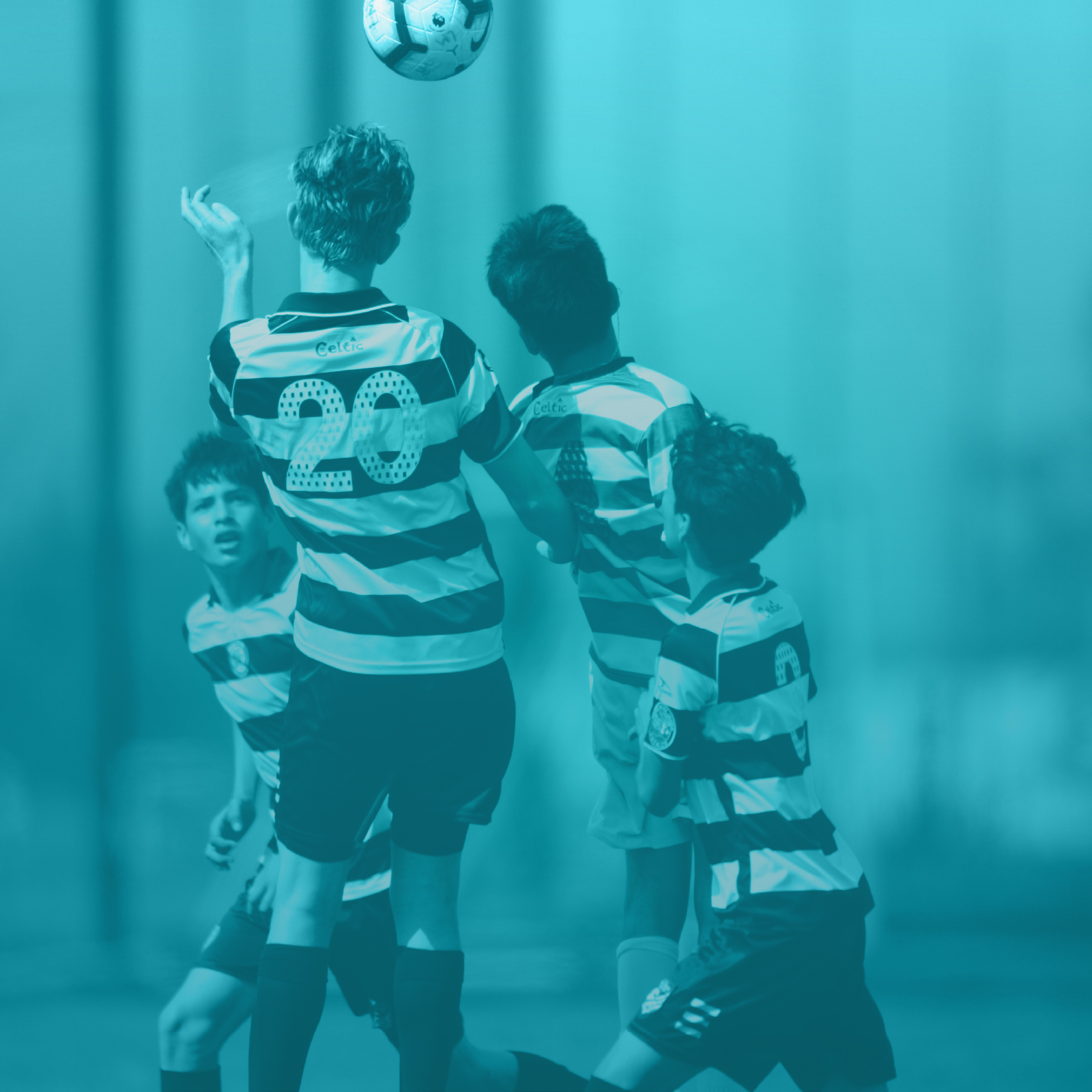 Teal Image Of Boys Playing Soccer