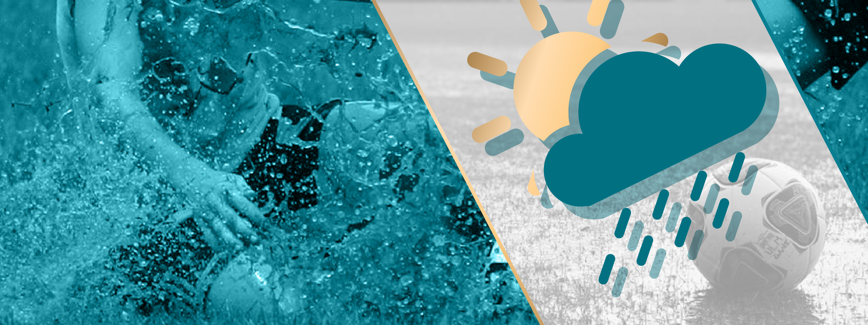 images of a wet soccer field 